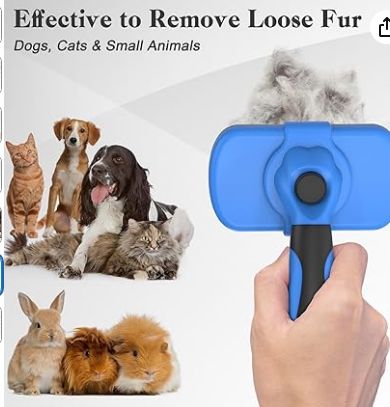 Swihauk Self Cleaning Slicker Brush - Skin Friendly Deshedding Grooming Tool for Dogs & Cats
